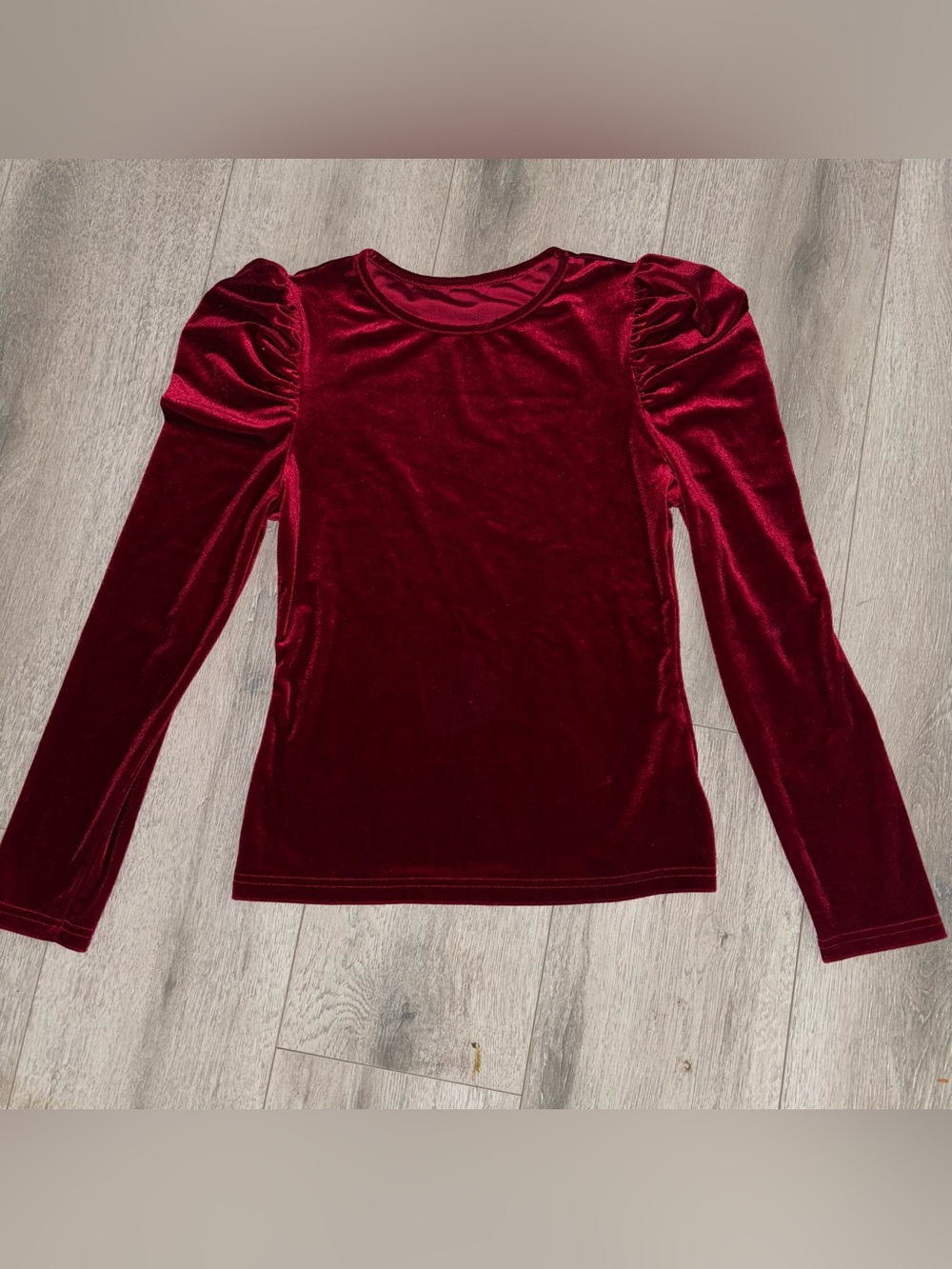 Deep Burgundy Velvet Puff Sleeve Top • Whimsigoth Gothic Romantic Blouse Size S